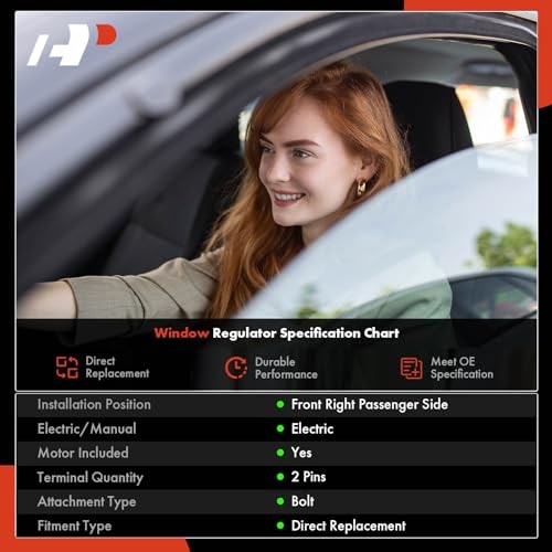 Electric Power Window Regulator Without Motor Replacement Front Passenger Side