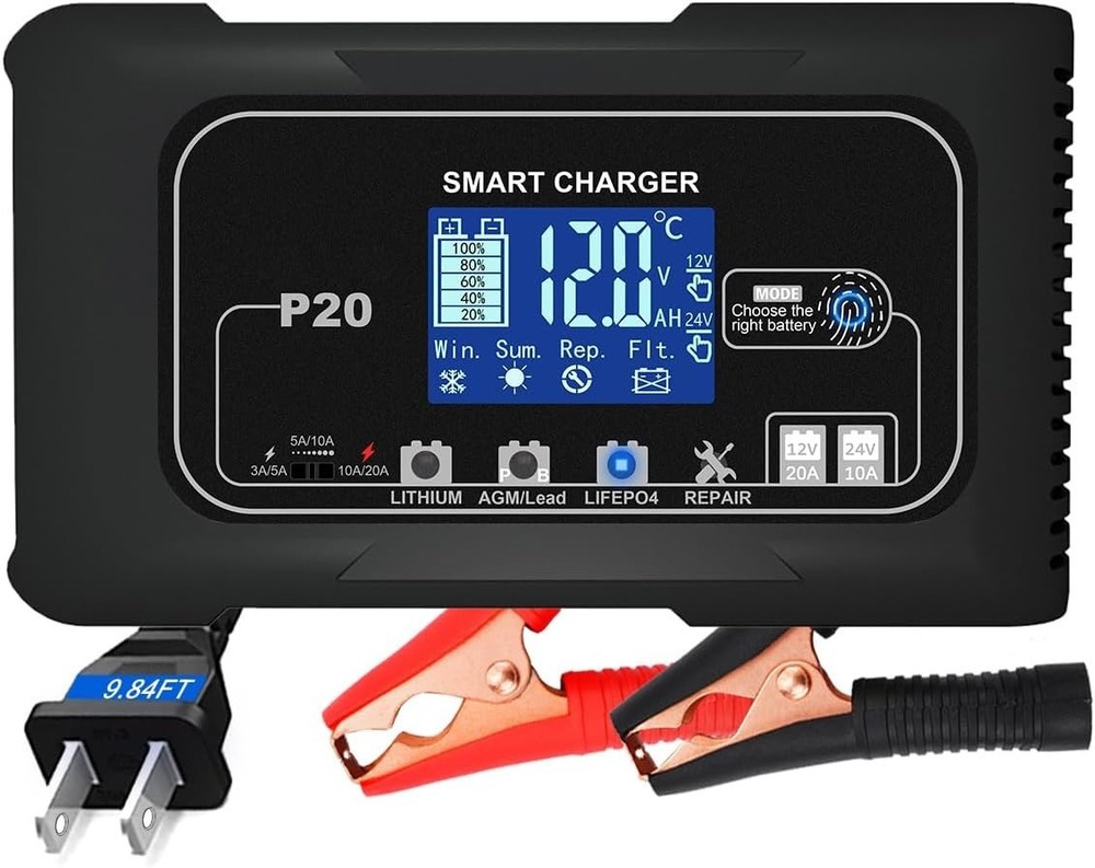 Multi-Functional Lithium Battery Charger - 9-Stage Charging