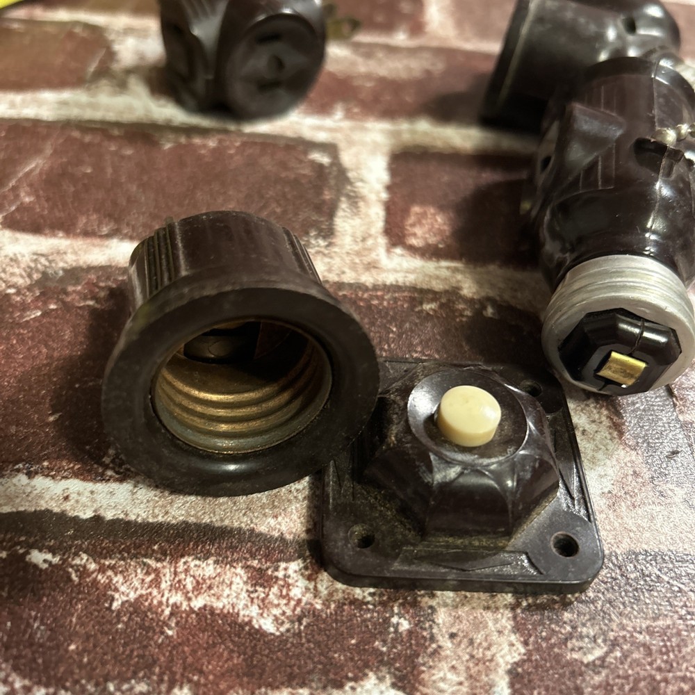 Vintage Salvaged, Big Light Electrical Sockets Etc