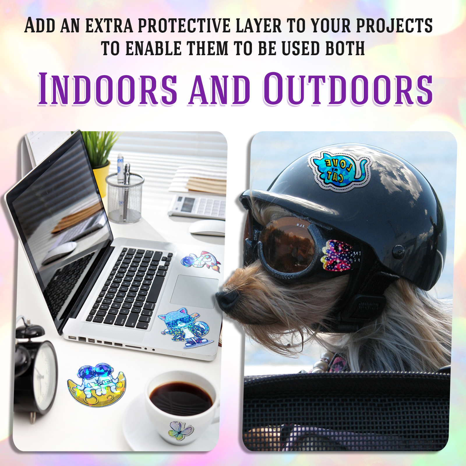 25 Mixed Self-Adhesive Laminating Sheets Clear Holographic Sticker Paper Overlay