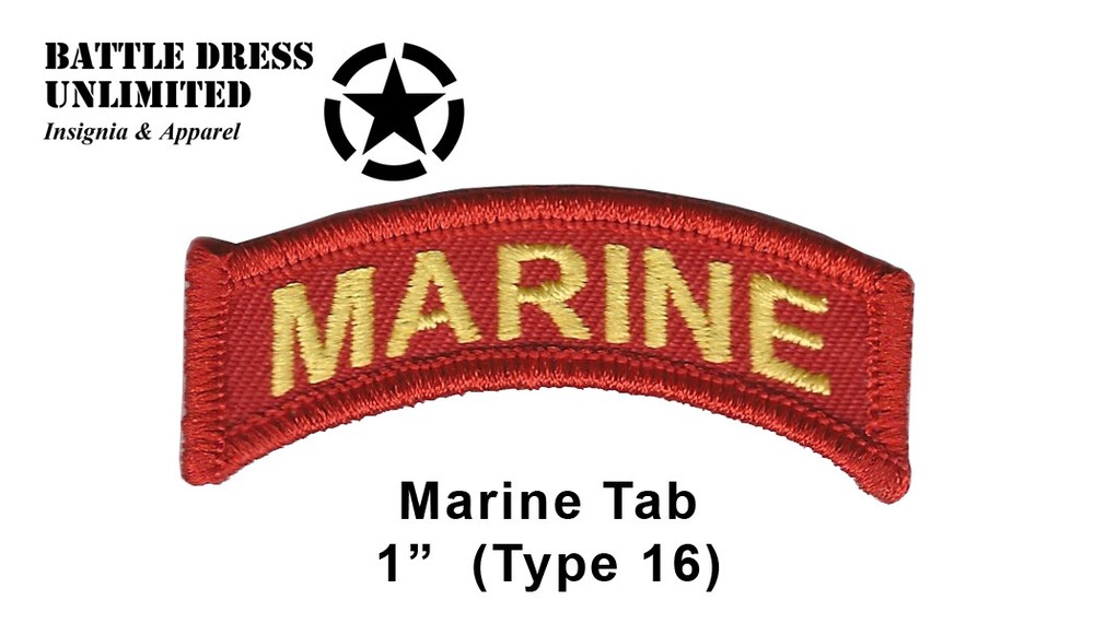 Patch: MARINE Tab (USMC, Marines)