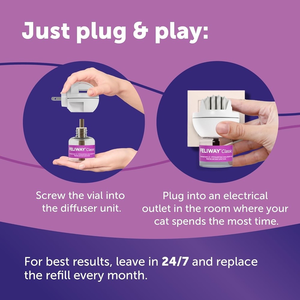 Classic 48ml Cat Calming Pheromone Diffuser - Relieves Stress in Cats & Kittens