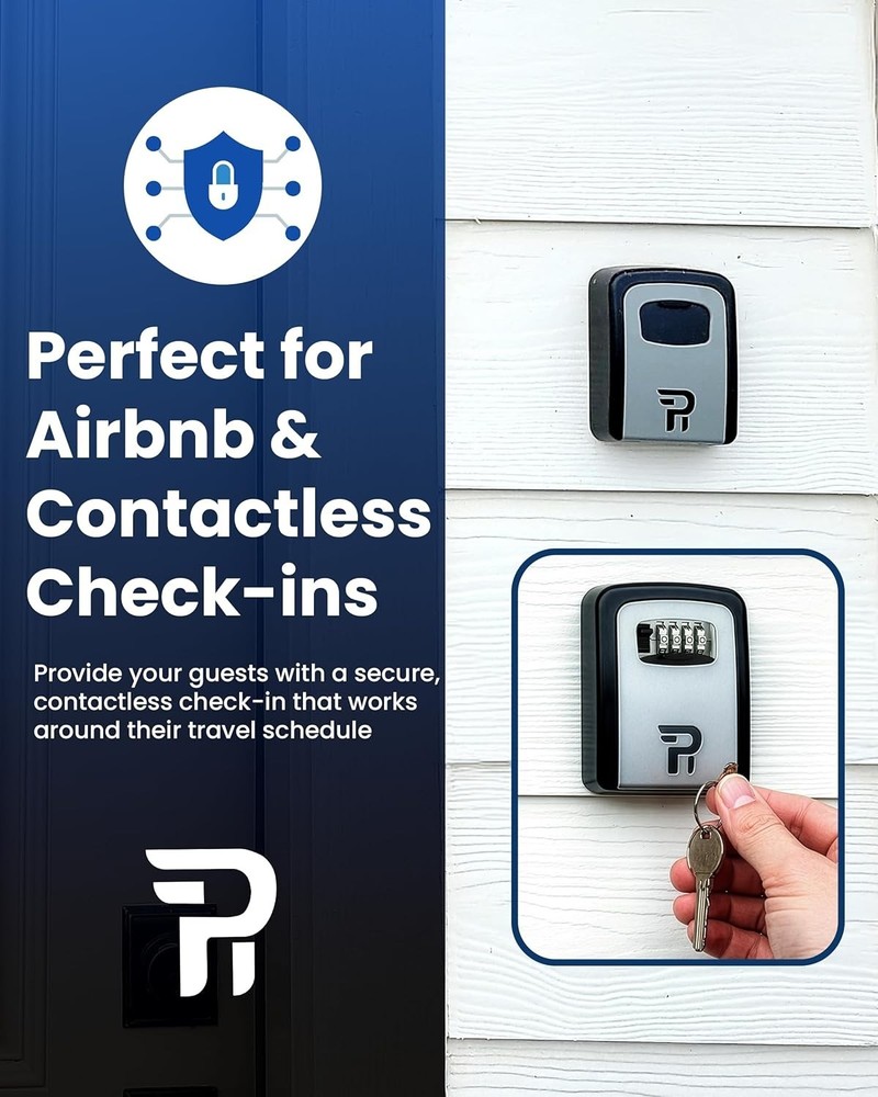 Key Lock Box for Outside – Large Outdoor Lockbox for Keys with Code, 4-Digit ...