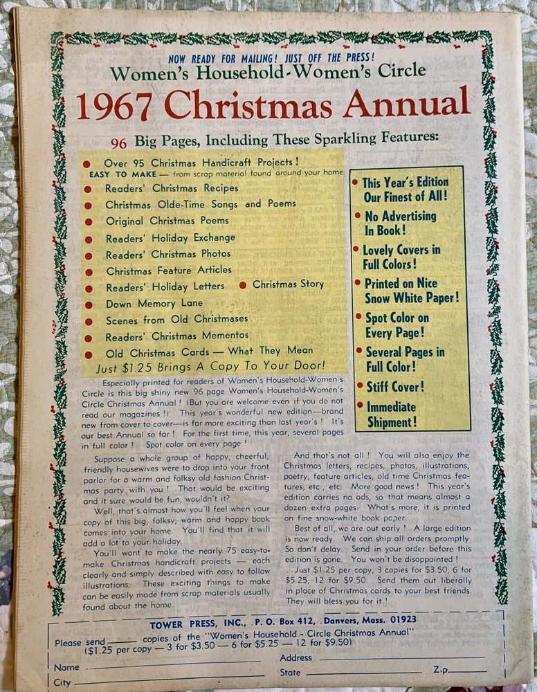 Vintage Needlework Magazine Sept 1967 Ephemera Projects Nostalgia Patterns