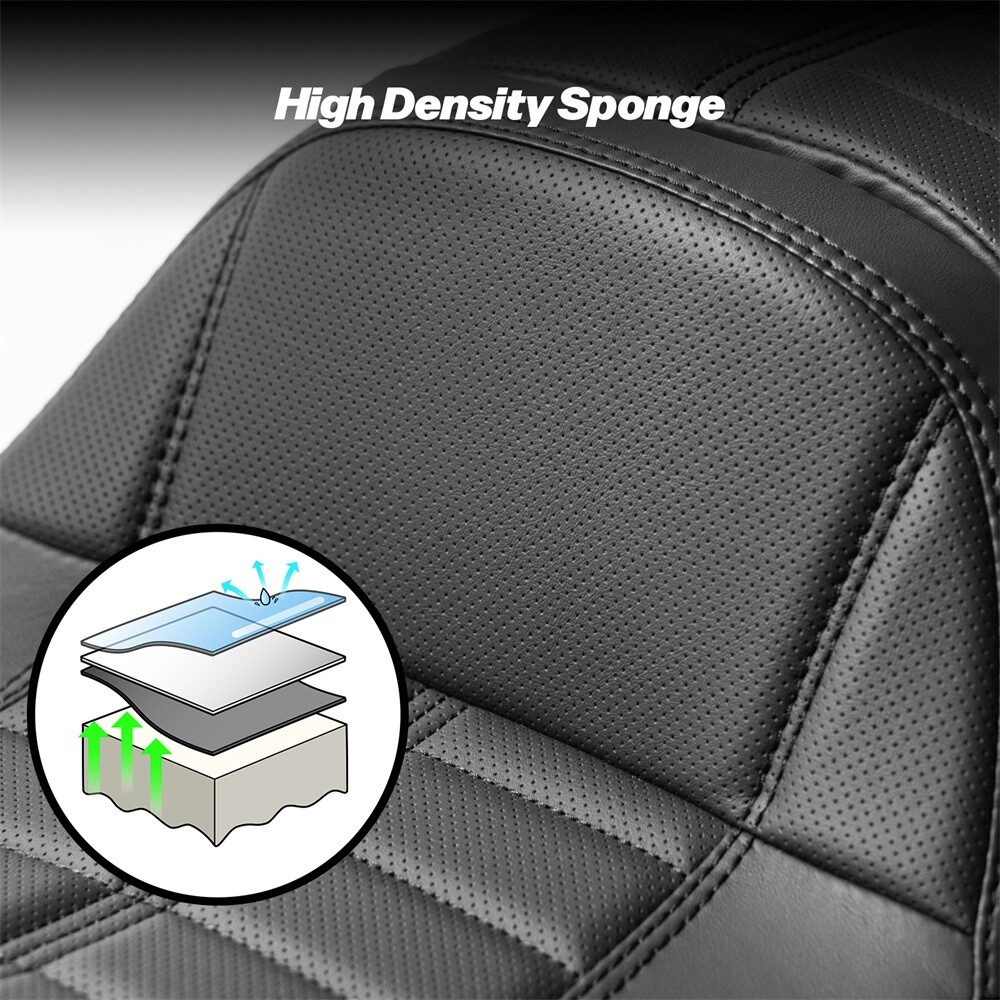 Black Stitch Front Rear Seat For Harley Road King Street Glide Models 1997-2007