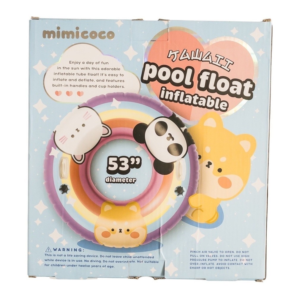 mimicoco Kawaii Pool Float Inflatable Unisex 53in Multicolor Rainbow