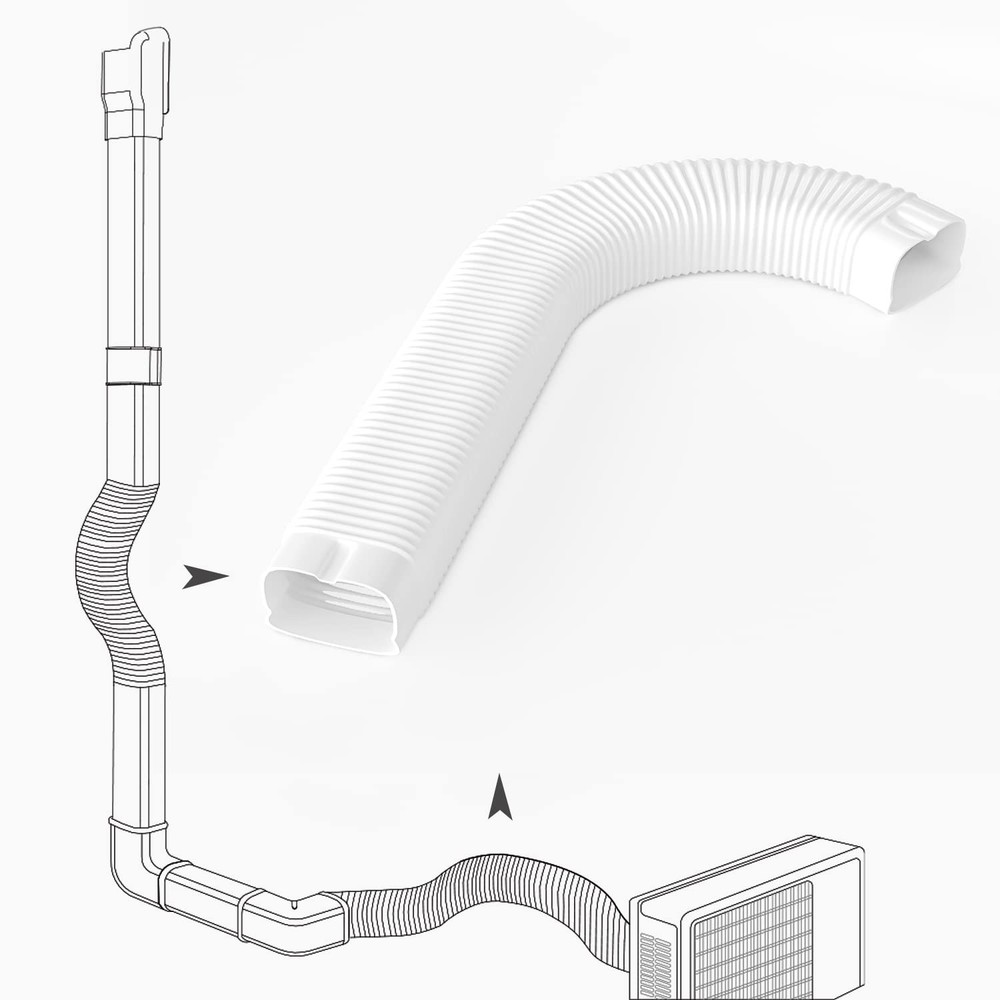 Mini-Split Line Set Cover Accesories: 4" 1.9 Ft Flexible Duct for Mini Split ...