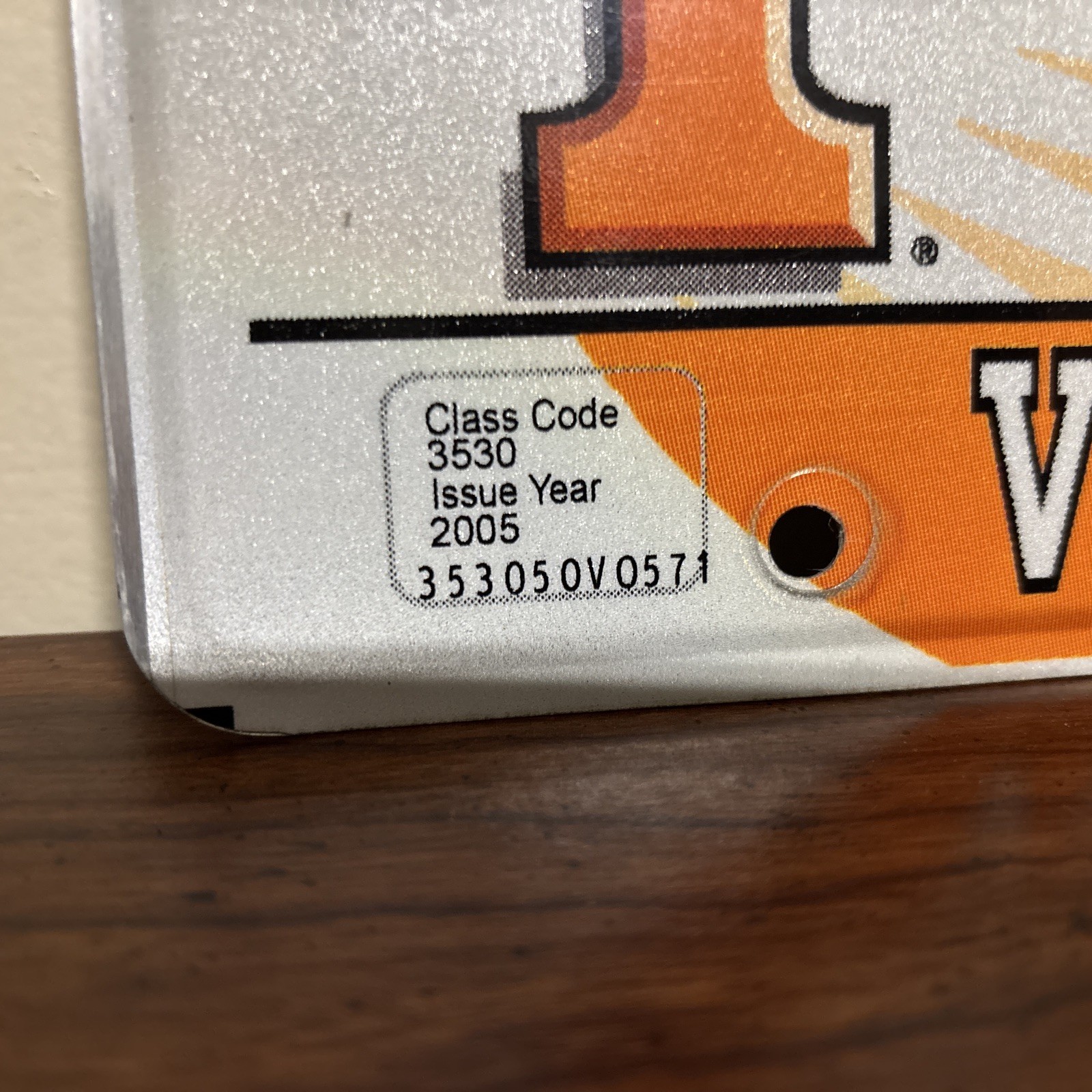 2005 RARE #0 Original Tennessee Volunteers License Plate 0 VO 571