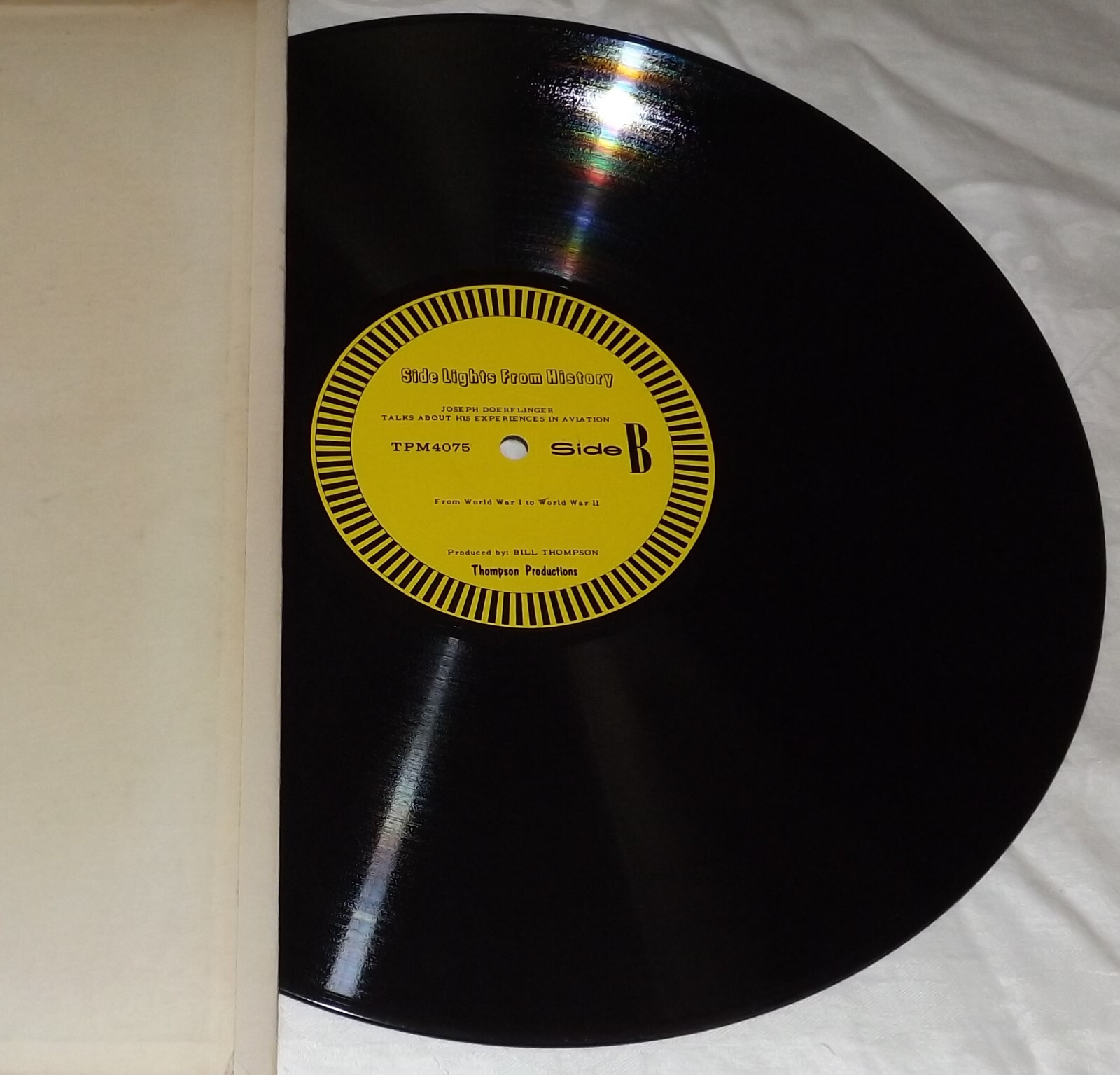JOSEPH DOERFLINGER - Side Lights From History LP (Thompson) WWI Flying Ace Pilot