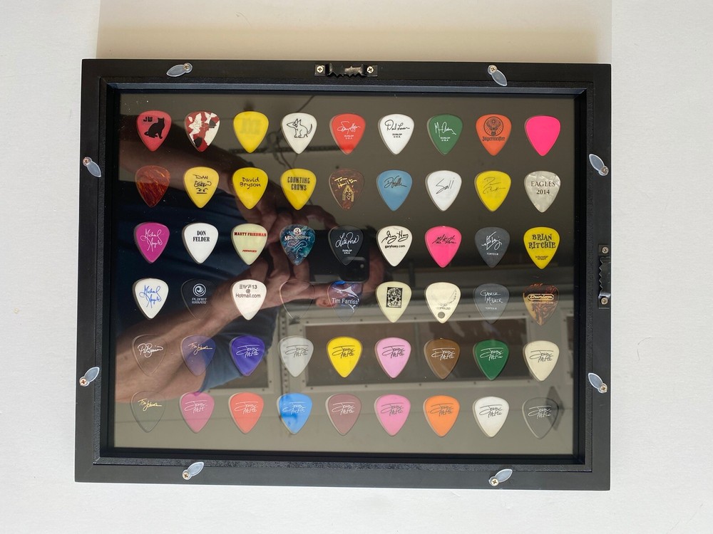 11" x 14" Black Guitar Pick Display Horizontal 54 Picks- NO FRAME Insert Only