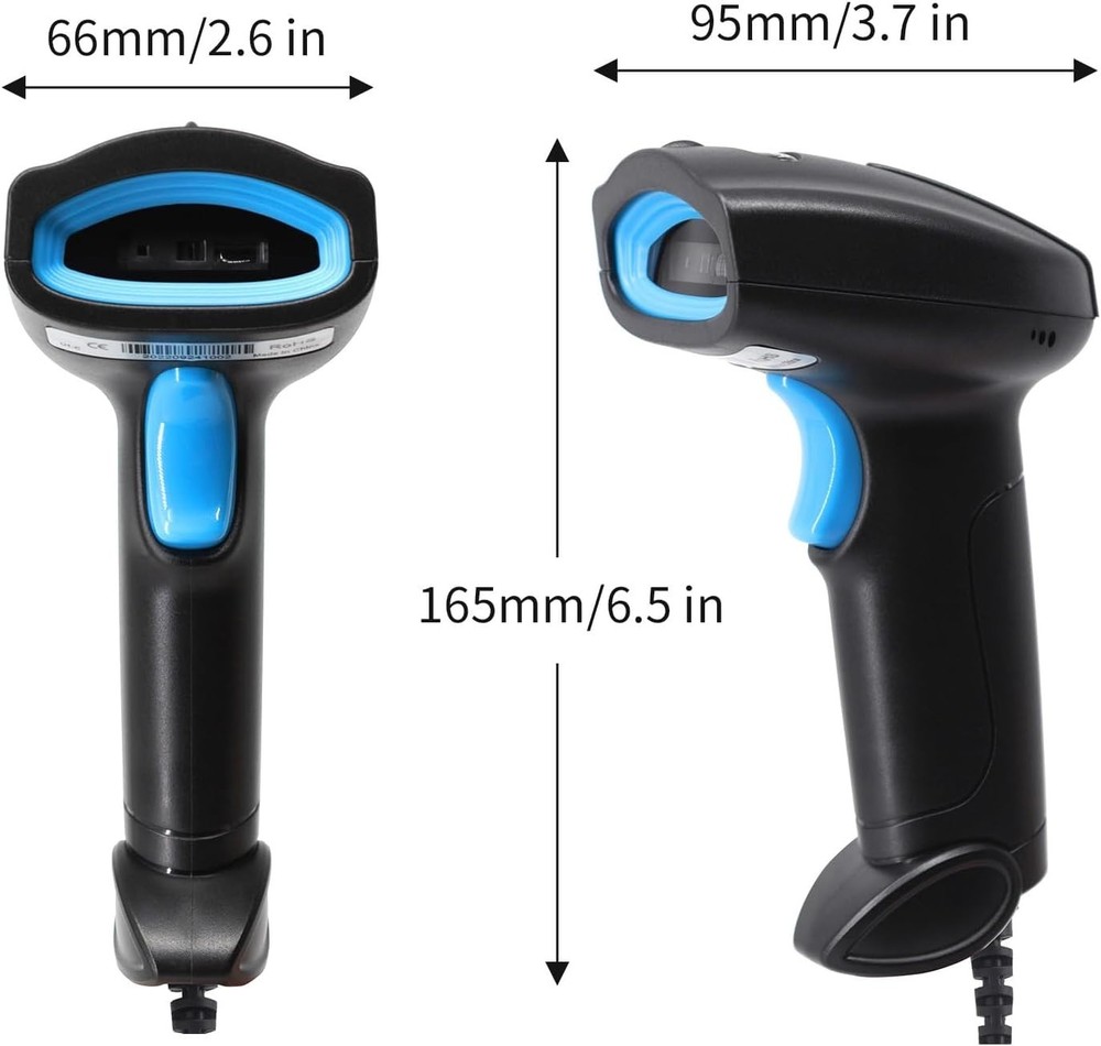 High-Speed USB Barcode Scanner - Reliable 1D Reader for Supermarkets & Offices