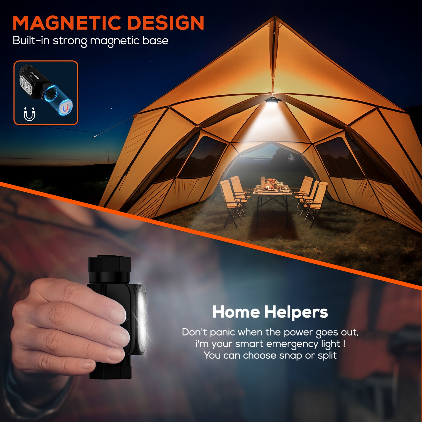 NIGHTEYE 2000 Lumen LED Rechargeable USB-C Camping Headlamp Super Bright Adult