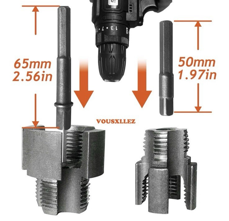 2PC Pipe Threading Tool – Internal & External, Fits 1/2" 3/4" PVC