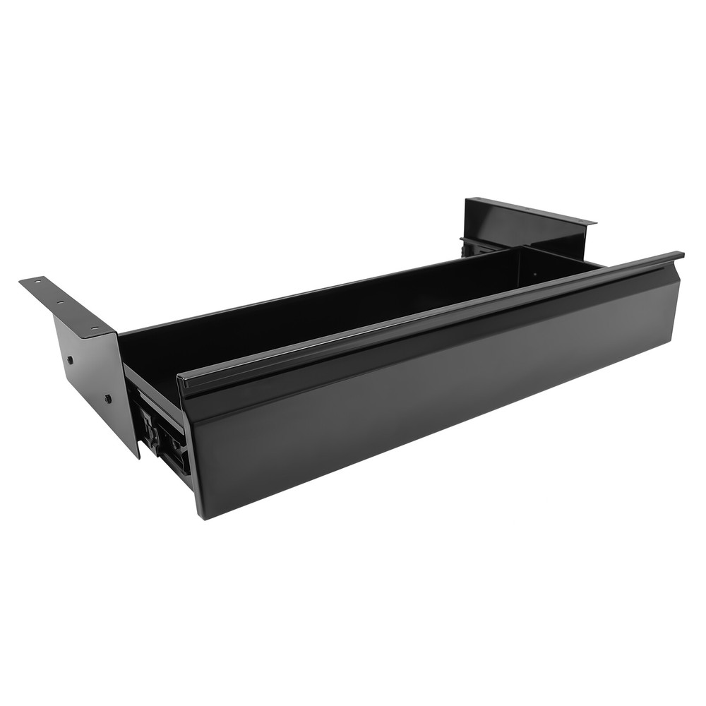 Black Sliding Pull-out Drawer Under Table Mounted Drawer Storage Box Organizer