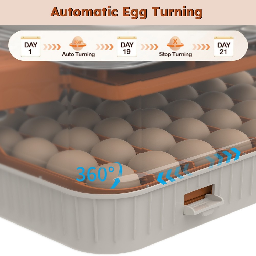 56pcs Egg Incubator Automatic Turning & Humidity Control Chicken Duck Goose Eggs