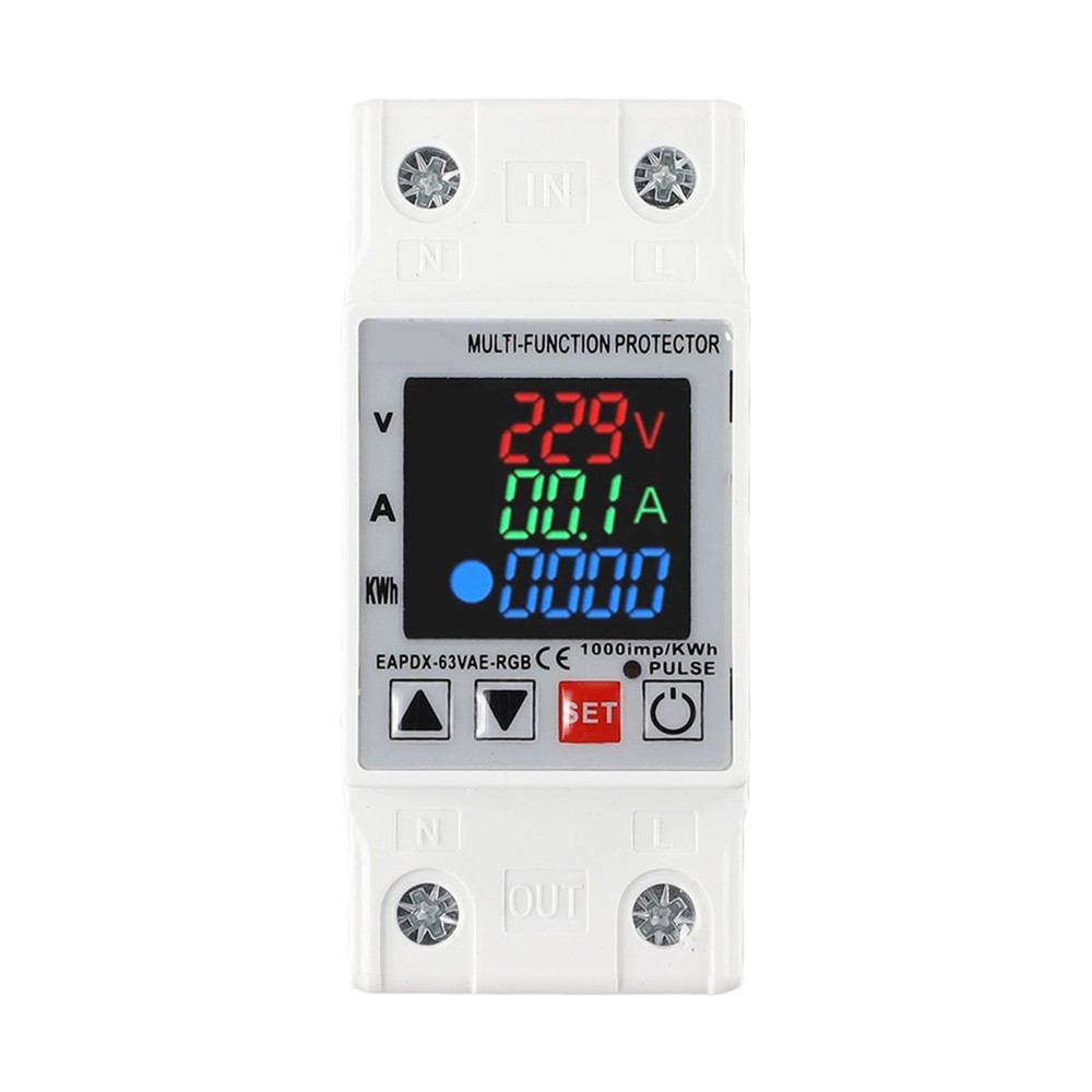 63A Adjustable Voltage Protector Relay for Din Rail with Display Function