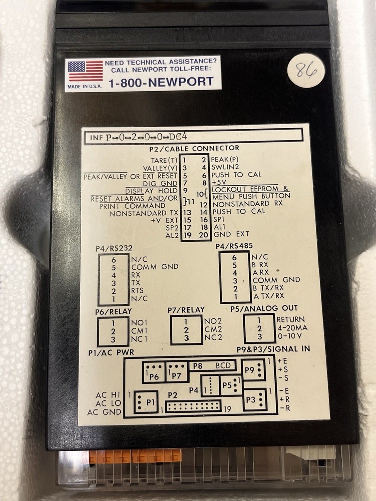 Newport Electronics -Infinity Digital Process Panel Meter Model:INFP-0-2-0-0-DC4
