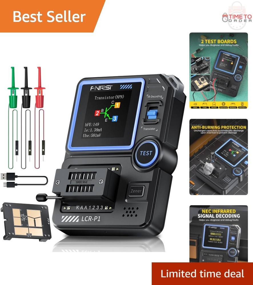 Transistor Tester Capacitor ESR Meter SMD Component Analyzer for Electronics ...