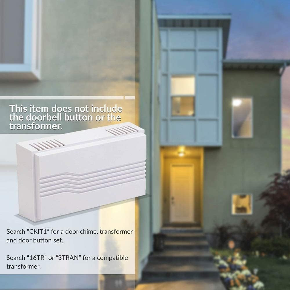 White 2-Note Wired Mechanical Door Bell Chime CHM1