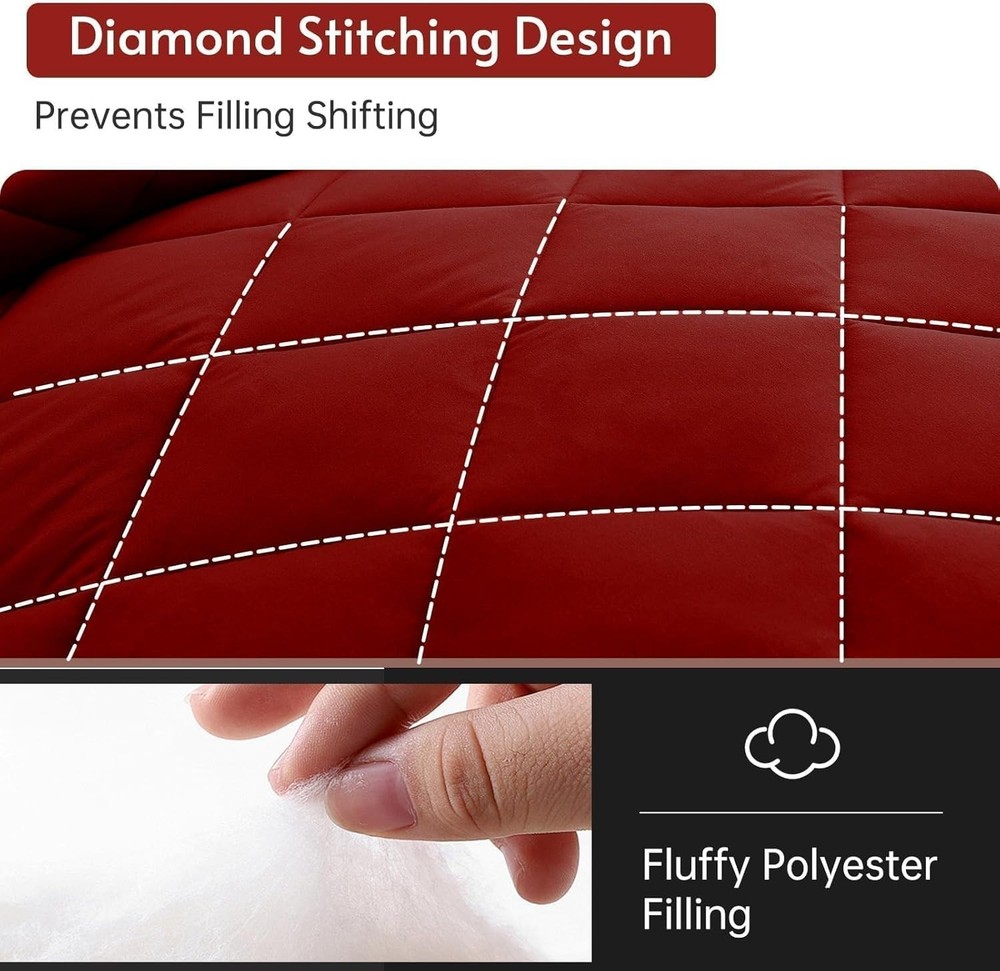 Luxurious 7-Piece Queen Comforter Set – Reversible Microfiber Bedding