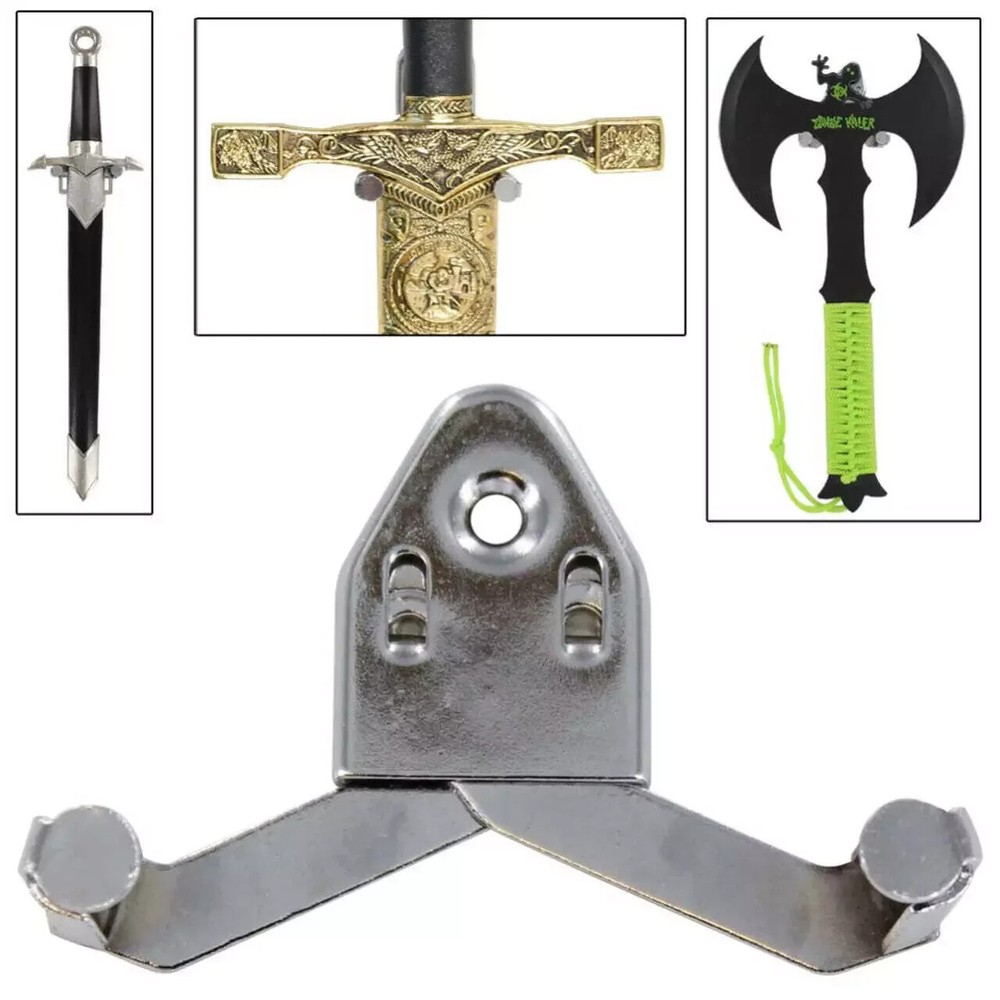 Universal Adjustable Sword Display Wall Hook - Vertical Sword Wall Overall 2.8"
