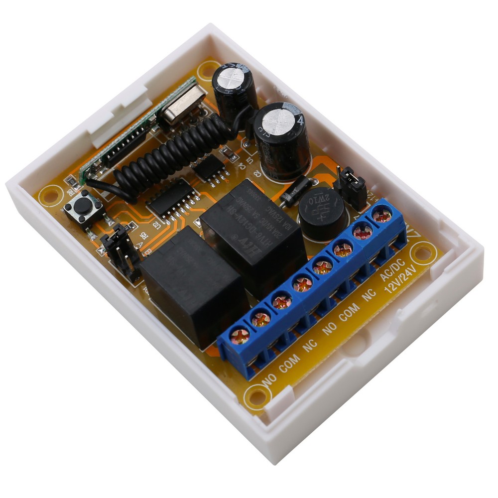 433Mhz AC/DC12-24V 2CH Wireless RF Remote Control Relay Switch Learn Encoding