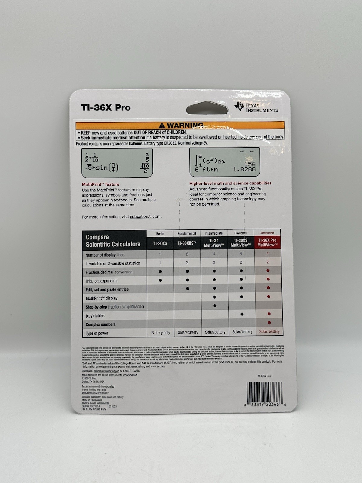 Texas Instruments TI-36X Pro Scientific Calculator