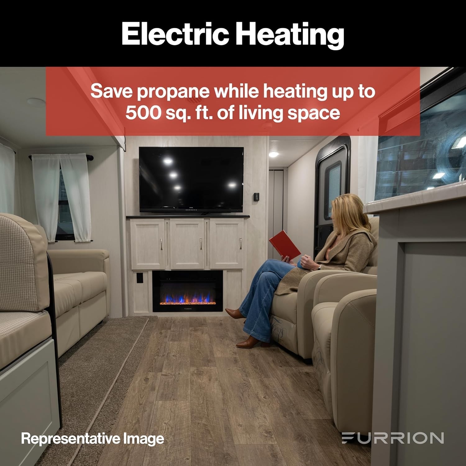 Furrion RV 30" Electric Fireplace for RV/Home -FF30SC15A-BL Lippert.