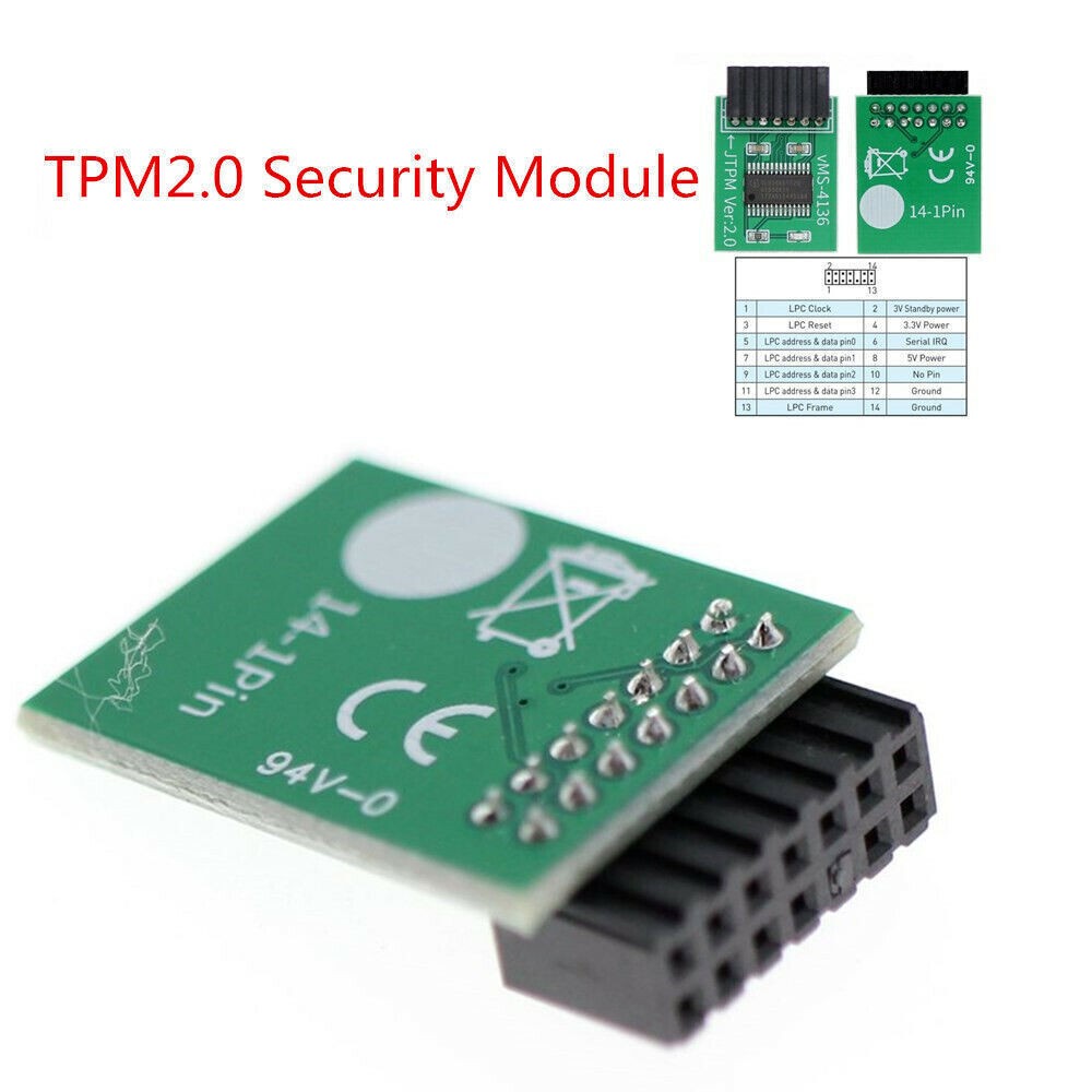 Durable TPM2.0 Security module Trusted Platform Module For MSI 14PIN LPC MS-4136