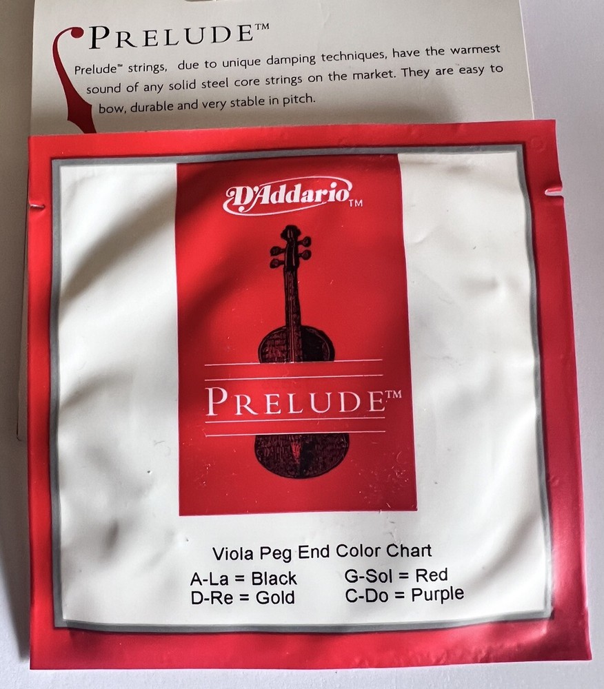 New D'Addario Prelude Viola String Set J910 XSM Medium Extra Short scale length