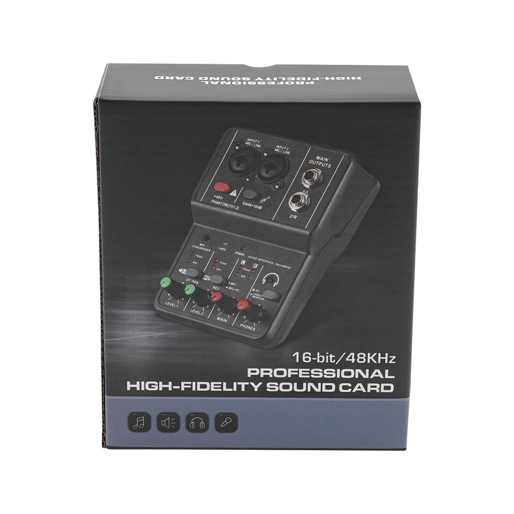 4Channel Mini Audio Mixer Bluetooth USB DJ Sound Mixing Console Amplifier Studio