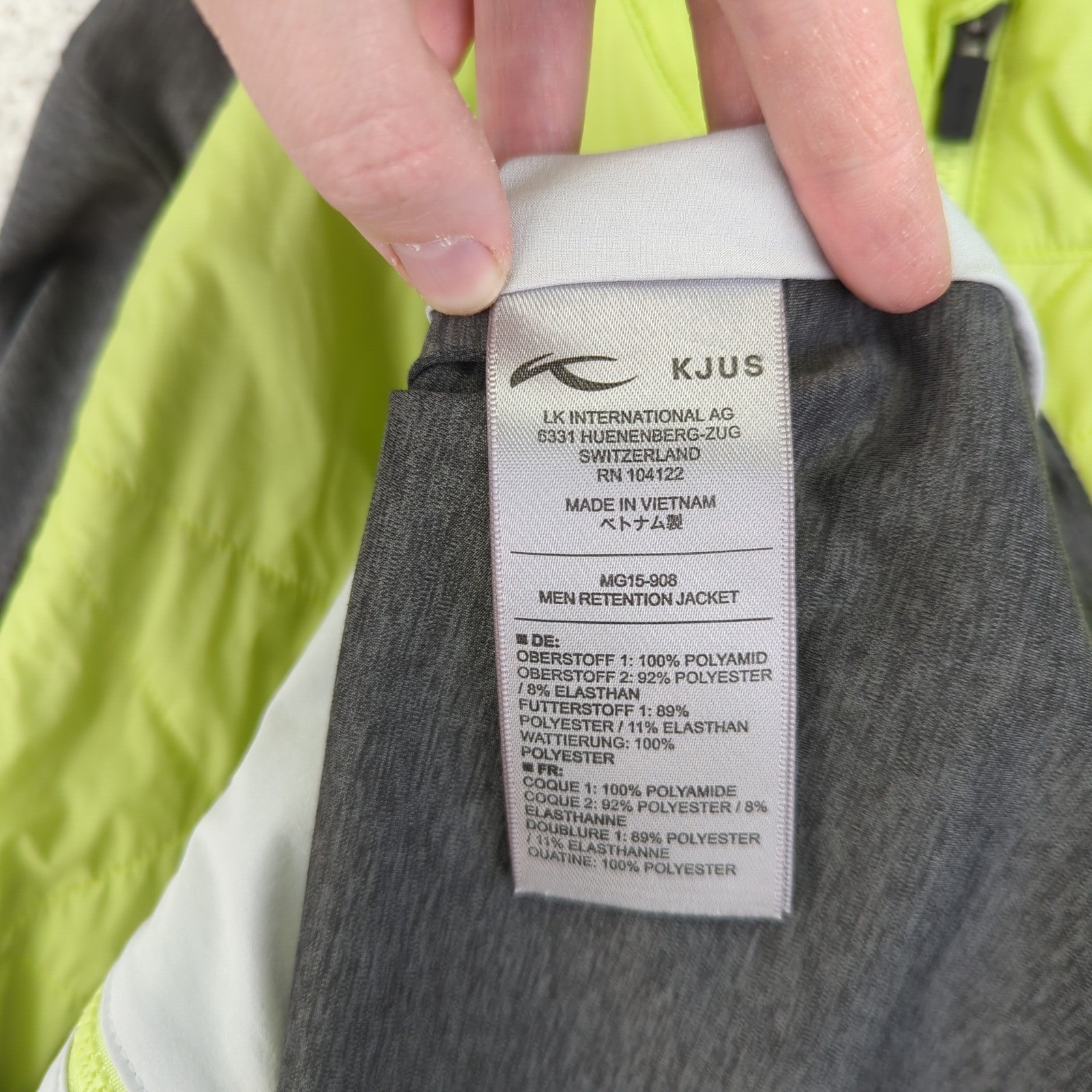 KJUS Mens Retention Jacket Full Zip Quilted Lightweight Size Medium Activewear