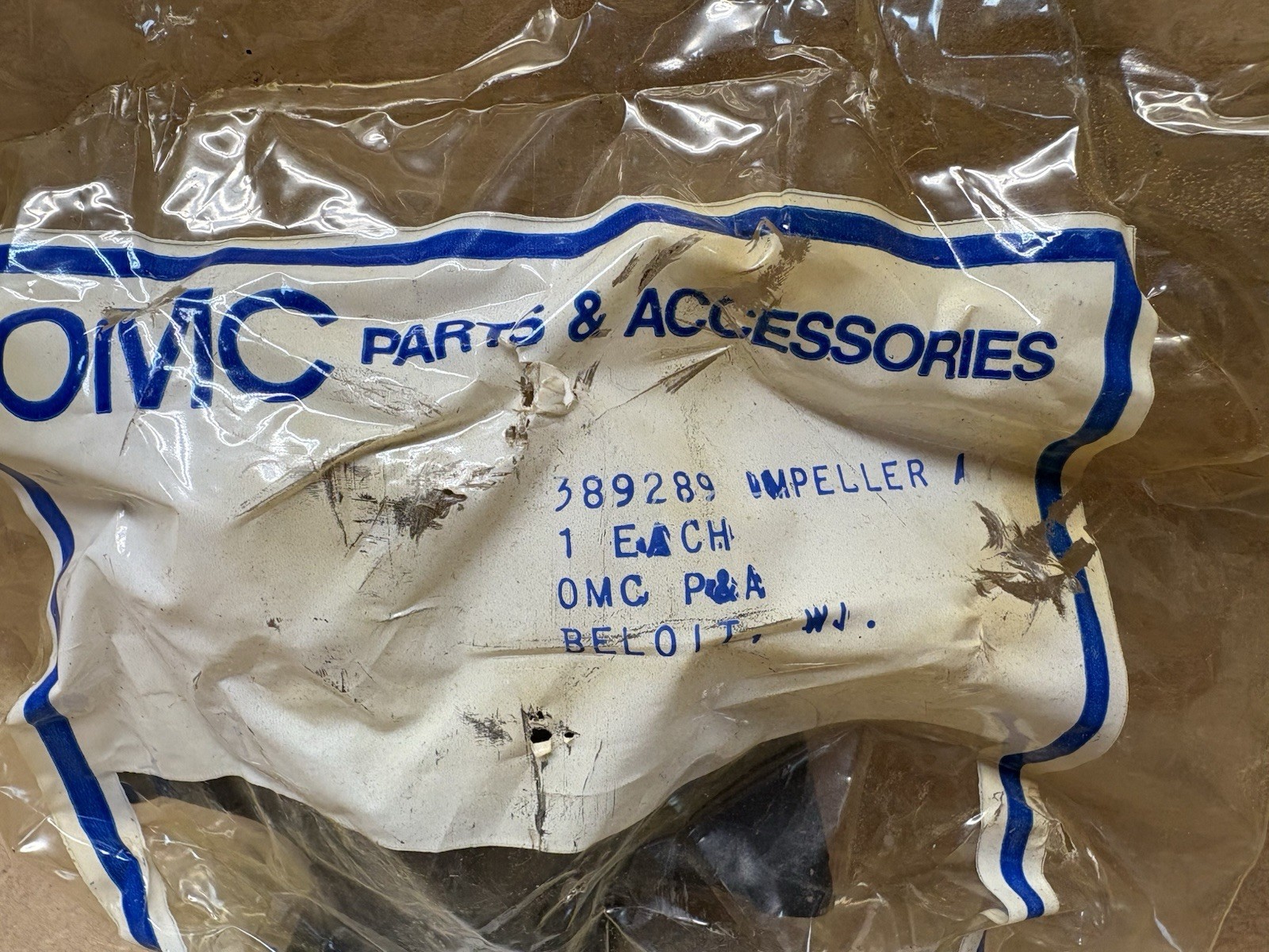 OMC 389289 Impeller for Water Pump Fits Johnson Evinrude Outboard Motor NOS OEM