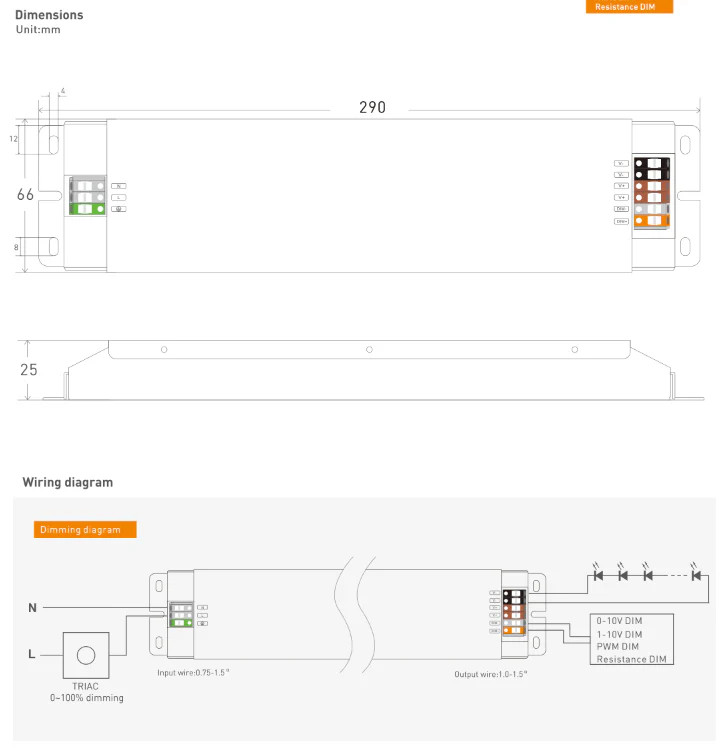 Dimmable TRIAC LED Driver 24V 300W IP20 Power Supply Transformer + UL Listed