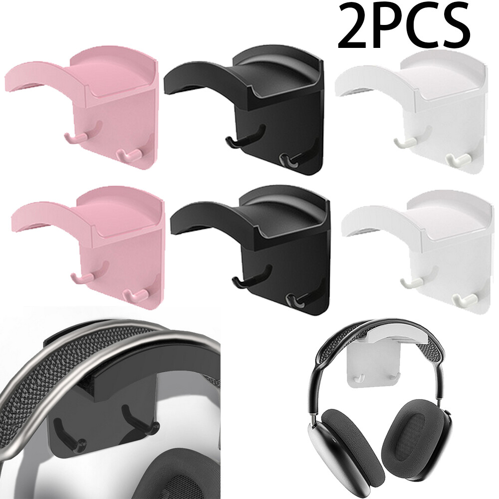 2Pcs Headphone Hanger Wall Mount Stand for Headset Space-saving Headset Holder