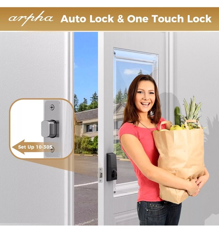 Keyless Entry Smart Door Lock 50Codes Keypad Deadbolt Lock Anti-Peeping Password
