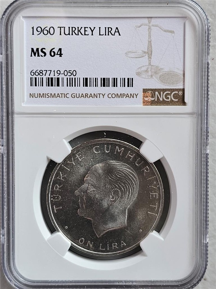 Turkey 1 Lira 1960 NGC MS 64