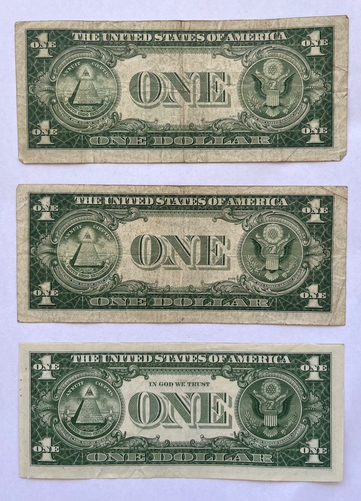 $1 Silver Certificates, Three Different Blue Seal Silver Certificates!