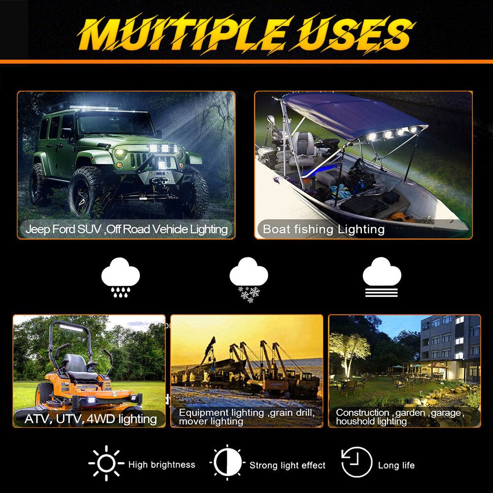 For Can-Am Maverick X3 Light Bar 10" Single Row LED Light Bar Spot Flood Offroad