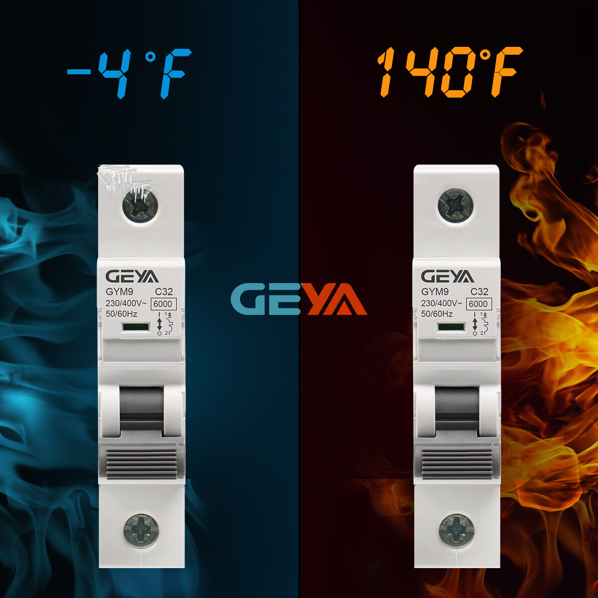 GEYA MCB Mini Circuit Breaker 1/2/3P Type C 6 10 16 25 32 40 50 63 80 100 125Amp