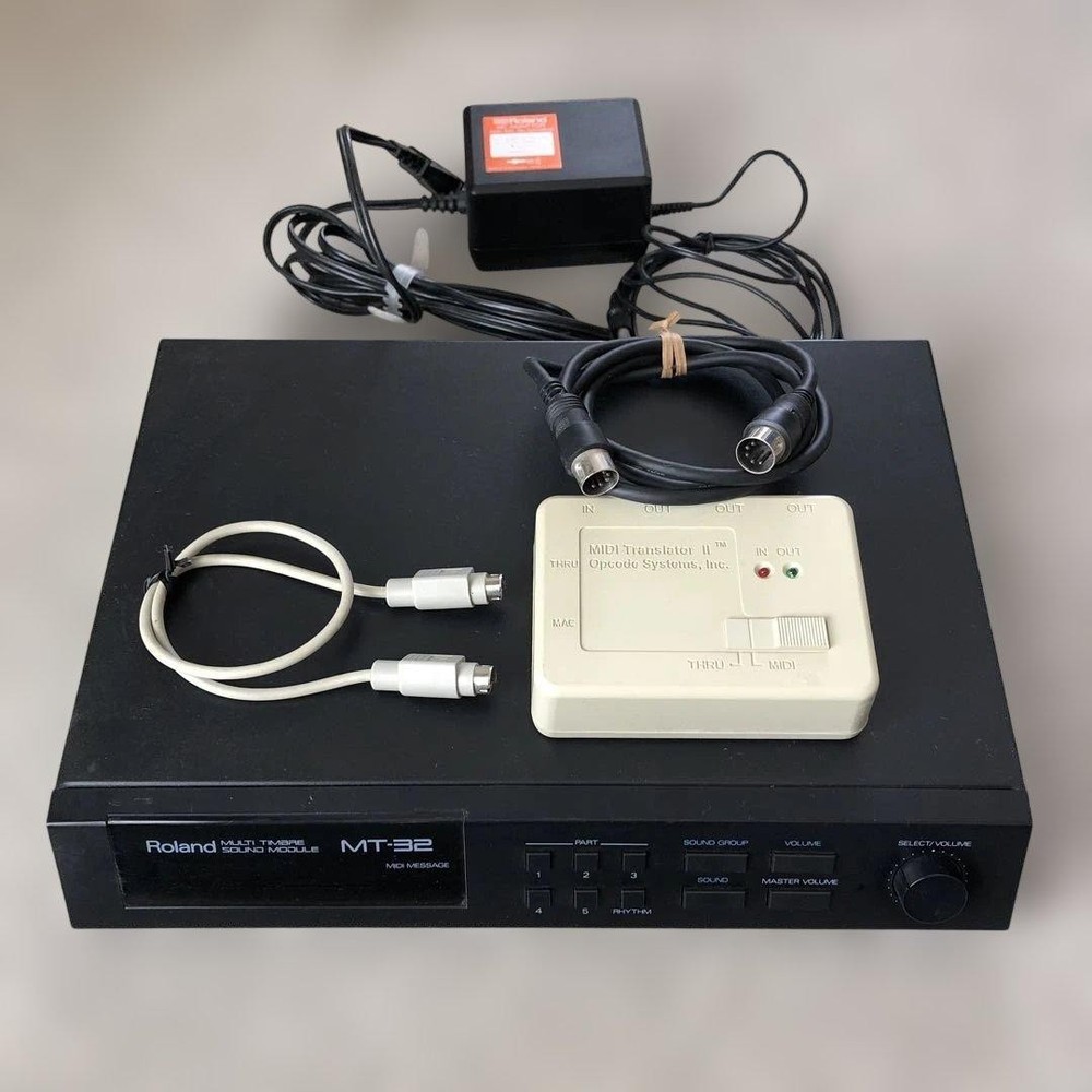 Roland MT-32 & Opcode MIDI Translator II Used Synth Module Japan Gift