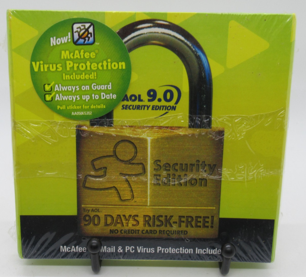AOL 9.0 - SECURITY EDITION INSTALLATION PC CD-ROM SOFTWARE MCAFEE VIRUS OBSOLETE