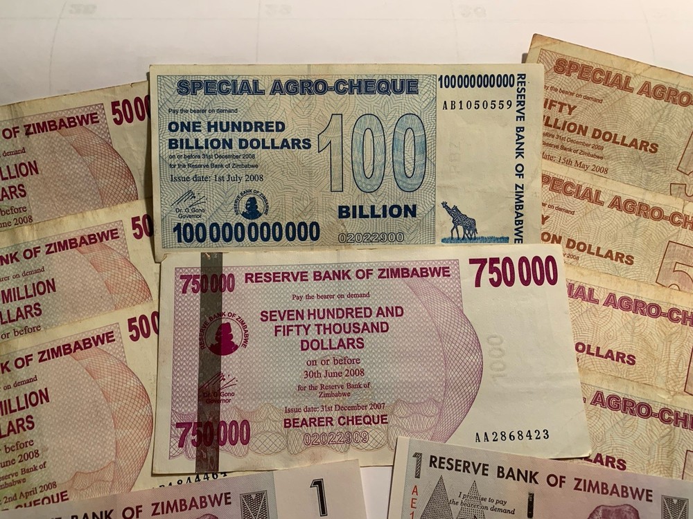 Zimbabwe Random Notes Money Currency Hyperinflation