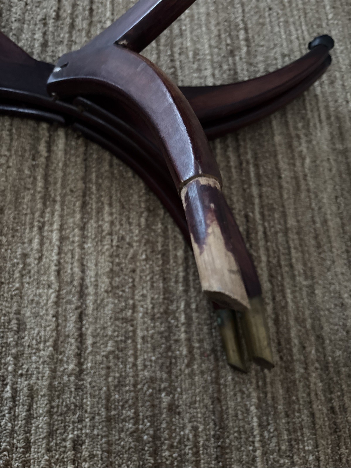 VTG Mid-Century Modern Spider Leg Tray Table Folding Base Brass Tips No Tray MCM