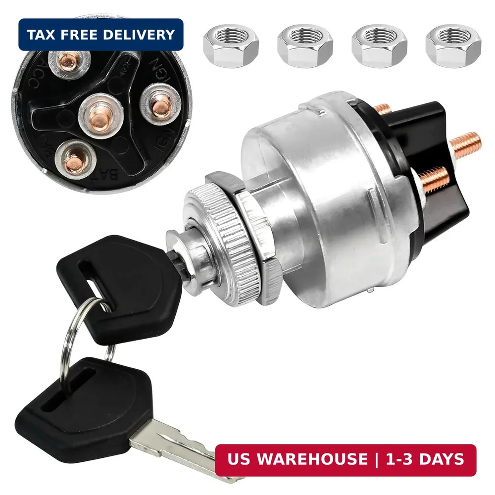 1 Set Wires Ignition Switch， with Key 4 Position Universal Ignition Key Switch,