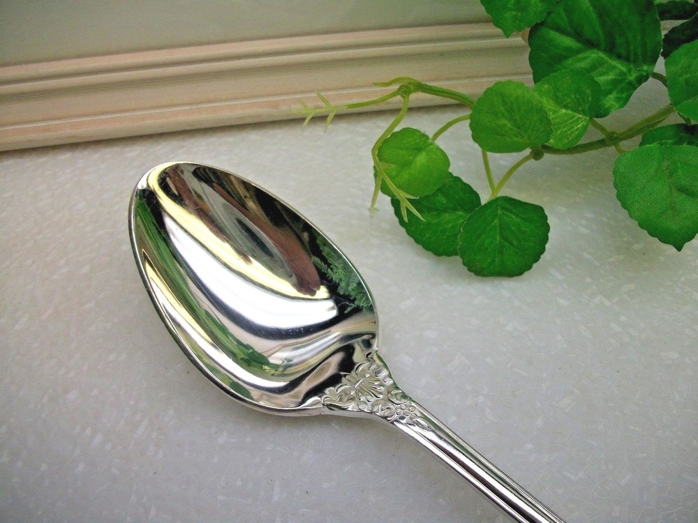 Ekco Eterna LILLIANNE Silverplate Solid Serving Spoon