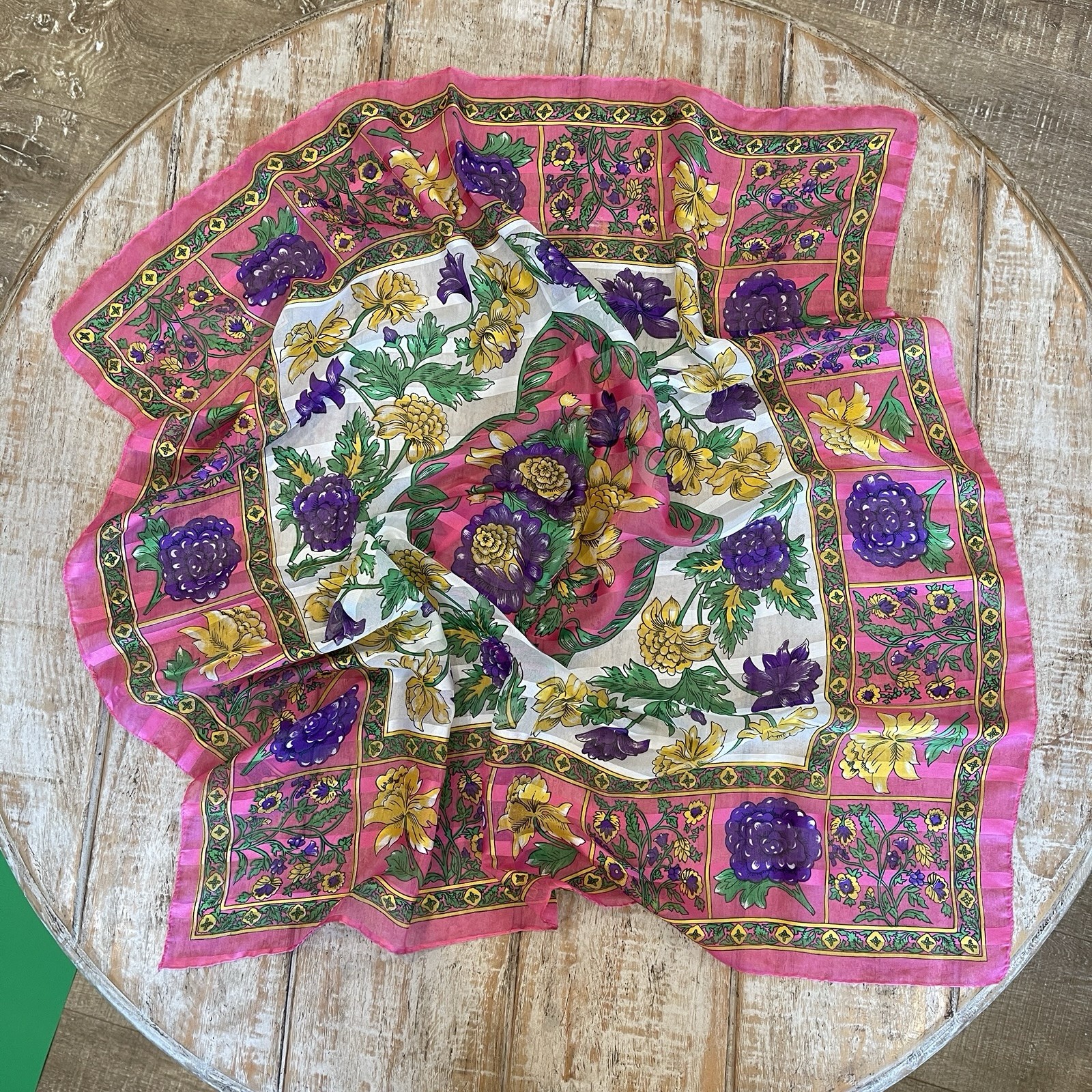 Vintage Chiffon Shear Scarf - bright Bold Beautiful