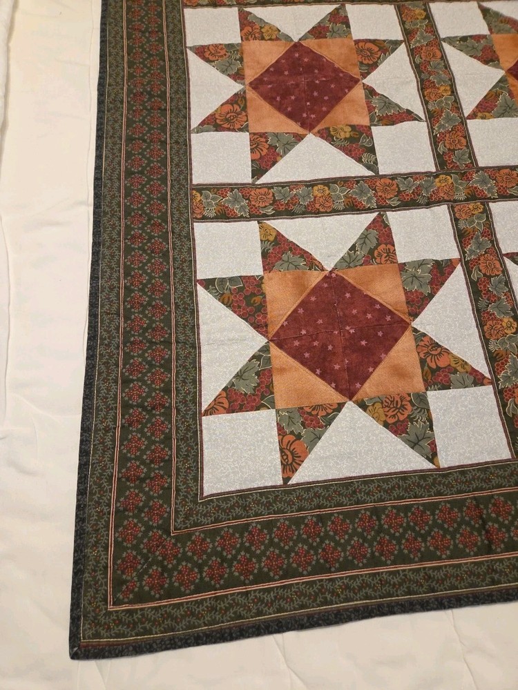 Vintage 1900s Patchwork Handmade Quilt 47" x 61"