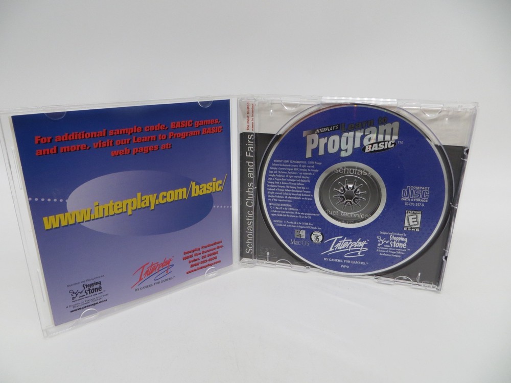Interplay's Learn to Program BASIC (CD-ROM, 1998) For Windows 95/98 / MAC