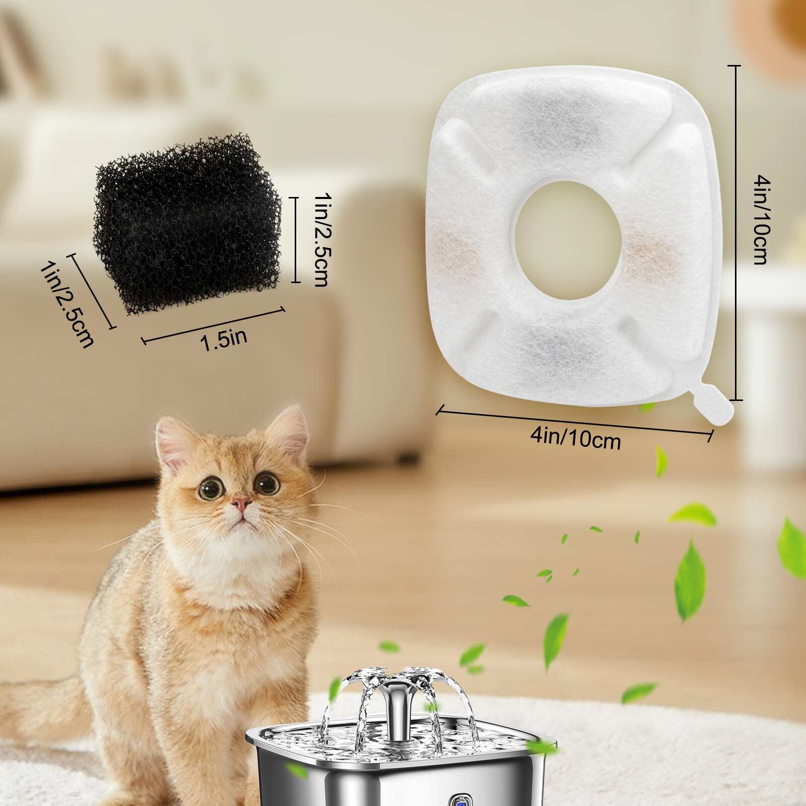 28pcs Replacement Filters Fits for Veken 95/67/135oz Pet Cat Dog Water Fountain